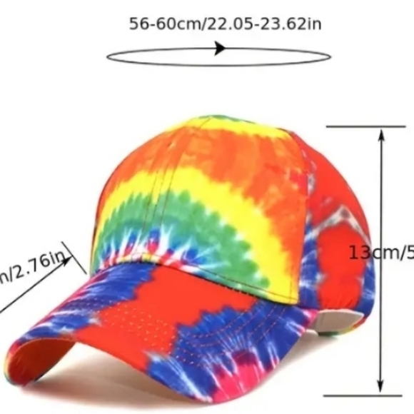 NWOTie Dye Baseball Cap Outdoor Unisex Colorful Sun Protection Sun Hat For Adul - Picture 4 of 4